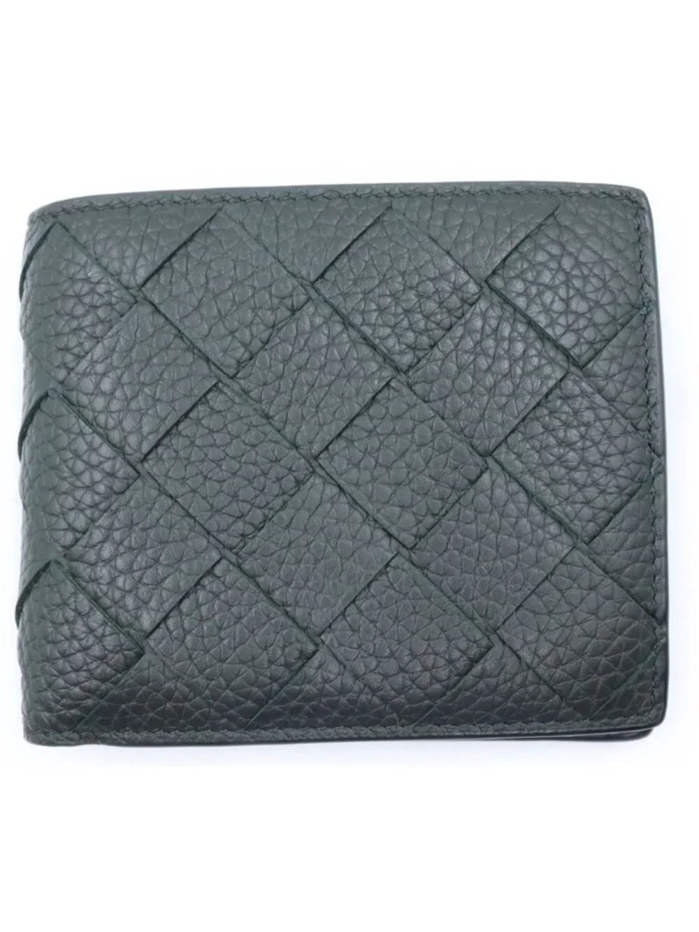 Bottega Veneta Calfskin Wallet with Intrecciato Coin Purse Bifold Black